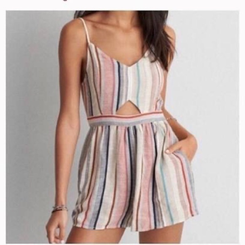American Eagle Outfitters Striped Romper